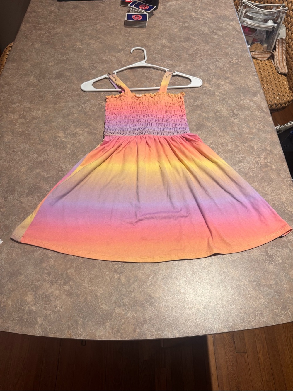 Zunie Girls Ombre Sundress in Pink, Orange & Yellow